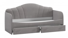 Кровать с мягкой спинкой и ящиками «Сабрина» 900 Светло-серый в Называевске - nazyvaevsk.katalogmebeli.com | фото 2