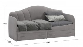 Кровать с мягкой спинкой и ящиками «Сабрина» 900 Светло-серый в Называевске - nazyvaevsk.katalogmebeli.com | фото 3