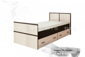 Кровать Сакура с настилом и ящиками 0,9 (Венге/Лоредо) в Называевске - nazyvaevsk.katalogmebeli.com | фото 1
