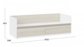 Кровать «Сканди» с 2 ящиками Дуб Гарден/Белый/Глиняный серый в Называевске - nazyvaevsk.katalogmebeli.com | фото 3