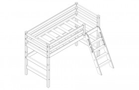 Кровать Соня вариант 6 полувысокая с наклонной лестницей Лаванда в Называевске - nazyvaevsk.katalogmebeli.com | фото 2