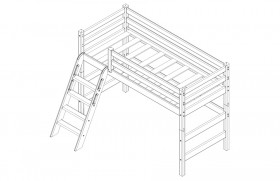 Кровать Соня вариант 6 полувысокая с наклонной лестницей Лаванда в Называевске - nazyvaevsk.katalogmebeli.com | фото 3