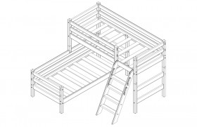 Кровать Соня вариант 8 угловая с наклонной лестницей Белый полупрозрачный в Называевске - nazyvaevsk.katalogmebeli.com | фото 4