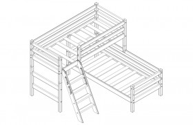 Кровать Соня вариант 8 угловая с наклонной лестницей Лаванда в Называевске - nazyvaevsk.katalogmebeli.com | фото 2