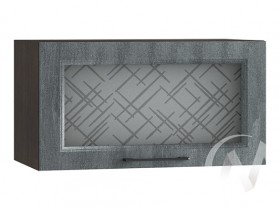 Либерти Шкаф верхний горизонтальный со стеклом ШВГС 609 (Холст грей/корпус венге) в Называевске - nazyvaevsk.katalogmebeli.com | фото