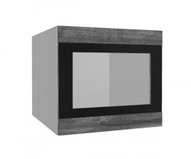 Лофт ВПГСФ 500 шкаф верхний горизонтальный со стеклом высокий с фотопечатью (Дуб бурый/корпус Серый) в Называевске - nazyvaevsk.katalogmebeli.com | фото