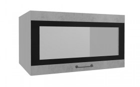 Лофт ВПГСФ 800 шкаф верхний горизонтальный со стеклом высокий с фотопечатью (Бетон светлый/корпус Серый) в Называевске - nazyvaevsk.katalogmebeli.com | фото