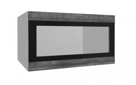 Лофт ВПГСФ 800 шкаф верхний горизонтальный со стеклом высокий с фотопечатью (Дуб бурый/корпус Серый) в Называевске - nazyvaevsk.katalogmebeli.com | фото