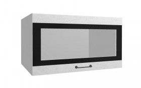 Лофт ВПГСФ 800 шкаф верхний горизонтальный со стеклом высокий с фотопечатью (Штукатурка белая/корпус Серый) в Называевске - nazyvaevsk.katalogmebeli.com | фото