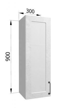 Лофт ВПС 300 шкаф верхний со стеклом высокий (Штукатурка белая/корпус Серый) в Называевске - nazyvaevsk.katalogmebeli.com | фото