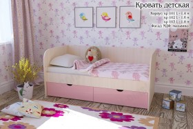 Мальвина Кровать детская 2 ящика 1.6 Розовыйй глянец в Называевске - nazyvaevsk.katalogmebeli.com | фото 1