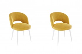 Набор стульев Моли 2 шт (жёлтый велюр/белый) в Называевске - nazyvaevsk.katalogmebeli.com | фото