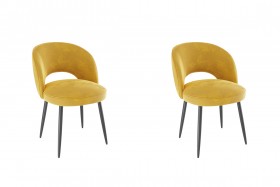 Набор стульев Моли 2 шт (жёлтый велюр/черный) в Называевске - nazyvaevsk.katalogmebeli.com | фото