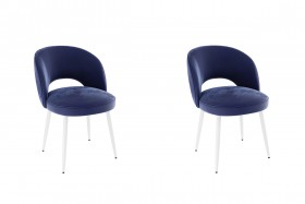 Набор стульев Моли 2 шт (синий велюр/белый) в Называевске - nazyvaevsk.katalogmebeli.com | фото