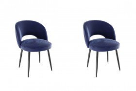 Набор стульев Моли 2 шт (синий велюр/черный) в Называевске - nazyvaevsk.katalogmebeli.com | фото 1