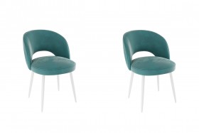 Набор стульев Моли 2 шт (зеленый велюр/белый) в Называевске - nazyvaevsk.katalogmebeli.com | фото