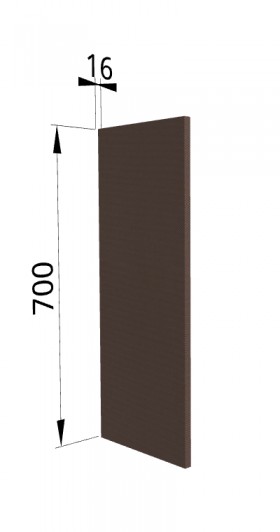 Панель торцевая П Квадро (для шкафа верхнего) Шоколад кожа в Называевске - nazyvaevsk.katalogmebeli.com | фото