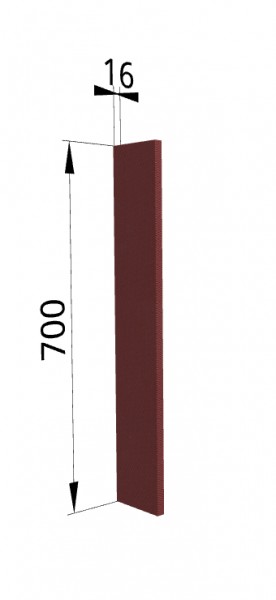 Панель торцевая ПТ 400 Квадро (для шкафа торцевого верхнего) Красная кожа в Называевске - nazyvaevsk.katalogmebeli.com | фото
