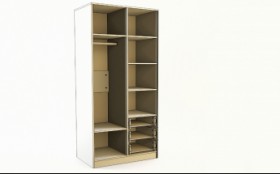 Шкаф 2-х створчатый с ящиками Бэлла (Выбеленное дерево/Белый) в Называевске - nazyvaevsk.katalogmebeli.com | фото 3
