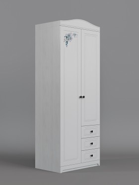 Шкаф 2-х створчатый с ящиками Бэлла (Выбеленное дерево/Белый) в Называевске - nazyvaevsk.katalogmebeli.com | фото
