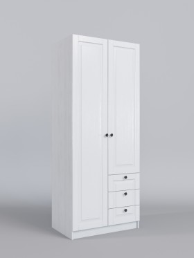 Шкаф 2-х створчатый с ящиками Классика (Белый/корпус Выбеленное дерево) в Называевске - nazyvaevsk.katalogmebeli.com | фото