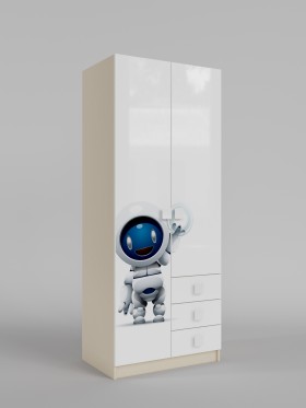 Шкаф 2-х створчатый с ящиками Санни (Белый/корпус Клен) в Называевске - nazyvaevsk.katalogmebeli.com | фото