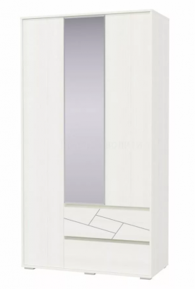 Шкаф 3-х дверный с ящиками Аделина 1200 Рамух белый в Называевске - nazyvaevsk.katalogmebeli.com | фото