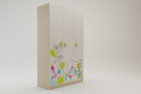 Шкаф 3-х створчатый с ящиками Флёр (Белый/корпус Клен) в Называевске - nazyvaevsk.katalogmebeli.com | фото