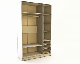 Шкаф 3-х створчатый с ящиками Грэйси (Розовый/Серый/корпус Клен) в Называевске - nazyvaevsk.katalogmebeli.com | фото 3
