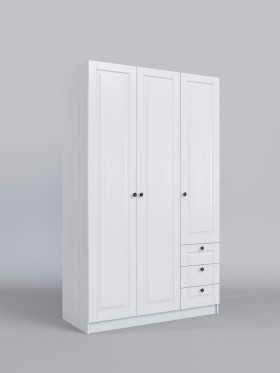 Шкаф 3-х створчатый с ящиками Классика (Белый/корпус Выбеленное дерево) в Называевске - nazyvaevsk.katalogmebeli.com | фото
