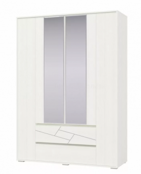 Шкаф 4-х дверный с ящиками Аделина 1600 Рамух белый в Называевске - nazyvaevsk.katalogmebeli.com | фото