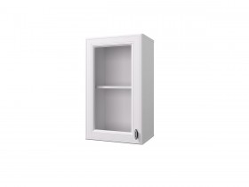 Шкаф 40 с витриной Ева (Белый Софт/Белый) в Называевске - nazyvaevsk.katalogmebeli.com | фото