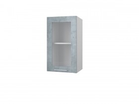 Шкаф 40 с витриной Лофт (Камень Оленна/Белый) в Называевске - nazyvaevsk.katalogmebeli.com | фото