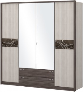 Шкаф четырехстворчатый с зеркалом Шк69.1 Николь в Называевске - nazyvaevsk.katalogmebeli.com | фото