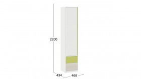 Шкаф для белья комбинированный «Сканди» Дуб Гарден/Белый/Зеленый в Называевске - nazyvaevsk.katalogmebeli.com | фото 4