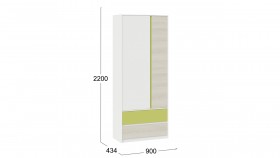 Шкаф для одежды комбинированный «Сканди» Дуб Гарден/Белый/Зеленый в Называевске - nazyvaevsk.katalogmebeli.com | фото 5