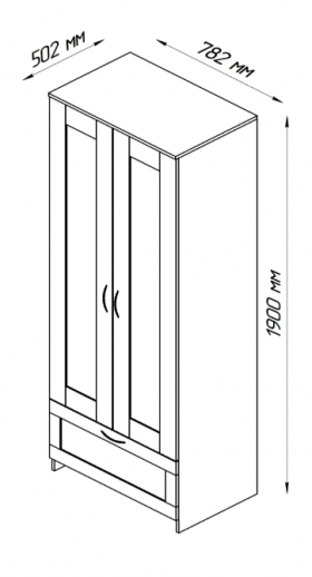 Шкаф двухдверный Сириус с 1 ящиком дуб венге в Называевске - nazyvaevsk.katalogmebeli.com | фото 2
