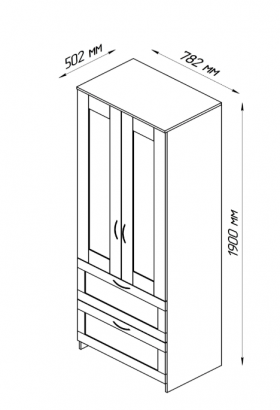 Шкаф двухдверный Сириус с 2 ящиками дуб сонома в Называевске - nazyvaevsk.katalogmebeli.com | фото 3