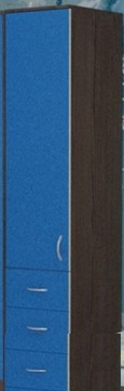 Шкаф-пенал №2 (закрытый) Бодего темный/Голубой в Называевске - nazyvaevsk.katalogmebeli.com | фото