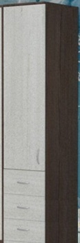 Шкаф-пенал №2 (закрытый) Бодего темный/Винтерберг в Называевске - nazyvaevsk.katalogmebeli.com | фото