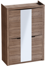 Шкаф трехдверный Соренто Дуб стирлинг/Кофе структурный матовый в Называевске - nazyvaevsk.katalogmebeli.com | фото