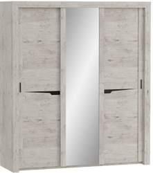 Шкаф трехдверный Соренто с раздвижными дверями Дуб бонифаций/Кофе структурный матовый в Называевске - nazyvaevsk.katalogmebeli.com | фото 1