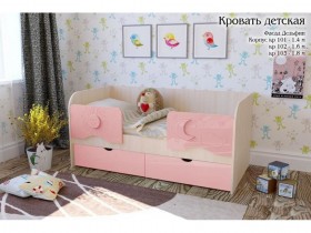 Соня Кровать детская 2 ящика 1.6 Розовый глянец в Называевске - nazyvaevsk.katalogmebeli.com | фото
