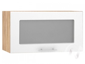 Шкаф со стеклом Валерия-М ШВГС-600 (Белый глянец/Дуб Крафт Золотой/верхний/горизонтальный) в Называевске - nazyvaevsk.katalogmebeli.com | фото